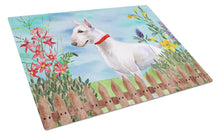 Load image into Gallery viewer, Bull Terrier Spring Glass Cutting Boards – Durable, Decorative Kitchen Art Large CK1255LCB