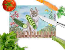 Load image into Gallery viewer, Siberian Husky Grey Spring Glass Cutting Boards – Durable, Decorative Kitchen Art Large CK1258LCB