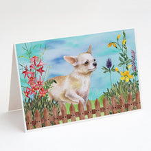 Load image into Gallery viewer, Chihuahua Leg up Spring Greeting Cards -  Blank Note Cards – 8-Pack of Artist-Designed Cards with Envelopes