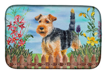 Load image into Gallery viewer, Welsh Terrier Spring Dish Drying Mat – Absorbent, Artistic Kitchen Essentials CK1262DDM