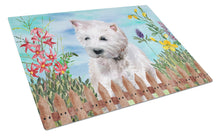 Load image into Gallery viewer, Westie Spring Glass Cutting Boards – Durable, Decorative Kitchen Art Large CK1263LCB