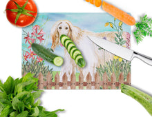 Load image into Gallery viewer, Afghan Hound Spring Glass Cutting Boards – Durable, Decorative Kitchen Art Large CK1264LCB