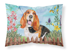 Load image into Gallery viewer, Basset Hound Spring  Standard Pillowcase – Artistic Decorative Front, White Back CK1266PILLOWCASE
