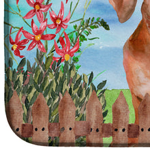 Load image into Gallery viewer, Red Dachshund Spring Dish Drying Mat – Absorbent, Artistic Kitchen Essentials CK1269DDM