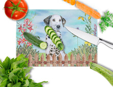 Load image into Gallery viewer, Dalmatian Puppy Spring Glass Cutting Boards – Durable, Decorative Kitchen Art Large CK1270LCB