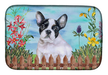 Load image into Gallery viewer, French Bulldog Black White Spring Dish Drying Mat – Absorbent, Artistic Kitchen Essentials CK1272DDM