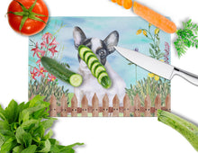 Load image into Gallery viewer, French Bulldog Black White Spring Glass Cutting Boards – Durable, Decorative Kitchen Art Large CK1272LCB