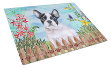 Load image into Gallery viewer, French Bulldog Black White Spring Glass Cutting Boards – Durable, Decorative Kitchen Art Large CK1272LCB
