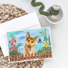 Load image into Gallery viewer, German Shepherd #2 Spring Greeting Cards -  Blank Note Cards – 8-Pack of Artist-Designed Cards with Envelopes