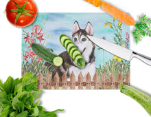 Load image into Gallery viewer, Siberian Husky #2 Spring Glass Cutting Boards – Durable, Decorative Kitchen Art Large CK1274LCB