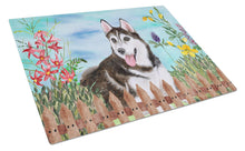 Load image into Gallery viewer, Siberian Husky #2 Spring Glass Cutting Boards – Durable, Decorative Kitchen Art Large CK1274LCB