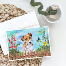 Load image into Gallery viewer, Jack Russell Terrier #2 Spring Greeting Cards -  Blank Note Cards – 8-Pack of Artist-Designed Cards with Envelopes