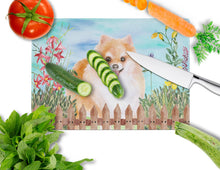 Load image into Gallery viewer, Pomeranian #2 Spring Glass Cutting Boards – Durable, Decorative Kitchen Art Large CK1278LCB