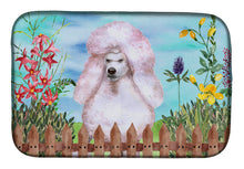 Load image into Gallery viewer, White Standard Poodle Spring Dish Drying Mat – Absorbent, Artistic Kitchen Essentials CK1279DDM