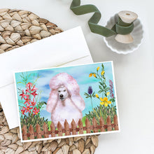 Load image into Gallery viewer, White Standard Poodle Spring Greeting Cards -  Blank Note Cards – 8-Pack of Artist-Designed Cards with Envelopes