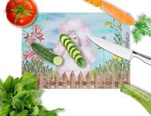 Load image into Gallery viewer, White Standard Poodle Spring Glass Cutting Boards – Durable, Decorative Kitchen Art Large CK1279LCB