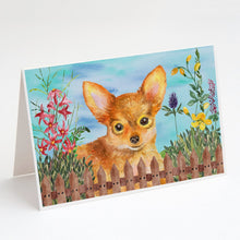 Load image into Gallery viewer, Toy Terrier Spring Greeting Cards -  Blank Note Cards – 8-Pack of Artist-Designed Cards with Envelopes