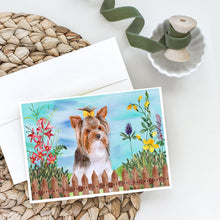 Load image into Gallery viewer, Yorkshire Terrier #2 Spring Greeting Cards -  Blank Note Cards – 8-Pack of Artist-Designed Cards with Envelopes