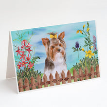 Load image into Gallery viewer, Yorkshire Terrier #2 Spring Greeting Cards -  Blank Note Cards – 8-Pack of Artist-Designed Cards with Envelopes
