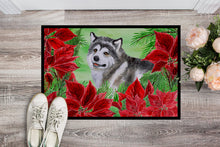 Load image into Gallery viewer, Alaskan Malamute Poinsettas Doormat - 24x36 Decorative Floor Mat – Indoor/Outdoor Rug with Artistic Flair CK1287JMAT