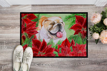 Load image into Gallery viewer, English Bulldog Poinsettas Doormat - 24x36 Decorative Floor Mat – Indoor/Outdoor Rug with Artistic Flair CK1288JMAT