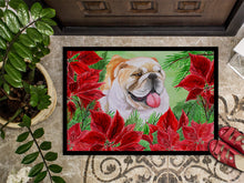 Load image into Gallery viewer, English Bulldog Poinsettas Doormat - 24x36 Decorative Floor Mat – Indoor/Outdoor Rug with Artistic Flair CK1288JMAT