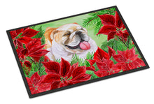 Load image into Gallery viewer, English Bulldog Poinsettas Doormat - 24x36 Decorative Floor Mat – Indoor/Outdoor Rug with Artistic Flair CK1288JMAT