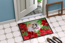 Load image into Gallery viewer, English Bulldog Poinsettas Doormat - 18x27 Decorative Floor Mat – Indoor/Outdoor Rug with Artistic Flair CK1288MAT