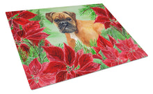 Load image into Gallery viewer, German Boxer Poinsettas Glass Cutting Boards – Durable, Decorative Kitchen Art Large CK1289LCB