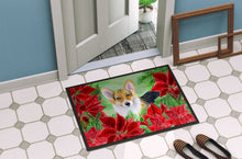 Load image into Gallery viewer, Pembroke Corgi Poinsettas Doormat - 24x36 Decorative Floor Mat – Indoor/Outdoor Rug with Artistic Flair CK1291JMAT