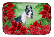 Load image into Gallery viewer, Harlequin Great Dane Poinsettas Dish Drying Mat – Absorbent, Artistic Kitchen Essentials CK1292DDM