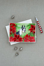 Load image into Gallery viewer, Harlequin Great Dane Poinsettas Greeting Cards -  Blank Note Cards – 8-Pack of Artist-Designed Cards with Envelopes