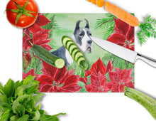 Load image into Gallery viewer, Harlequin Great Dane Poinsettas Glass Cutting Boards – Durable, Decorative Kitchen Art Large CK1292LCB