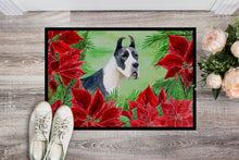 Load image into Gallery viewer, Harlequin Great Dane Poinsettas Doormat - 18x27 Decorative Floor Mat – Indoor/Outdoor Rug with Artistic Flair CK1292MAT
