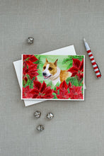 Load image into Gallery viewer, American Staffordshire Poinsettas Greeting Cards -  Blank Note Cards – 8-Pack of Artist-Designed Cards with Envelopes