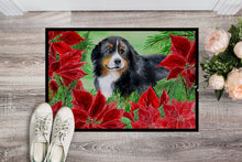 Load image into Gallery viewer, Bernese Mountain Dog Poinsettas Doormat - 24x36 Decorative Floor Mat – Indoor/Outdoor Rug with Artistic Flair CK1294JMAT