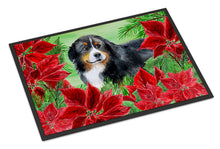 Load image into Gallery viewer, Bernese Mountain Dog Poinsettas Doormat - 24x36 Decorative Floor Mat – Indoor/Outdoor Rug with Artistic Flair CK1294JMAT