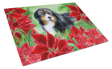 Load image into Gallery viewer, Bernese Mountain Dog Poinsettas Glass Cutting Boards – Durable, Decorative Kitchen Art Large CK1294LCB