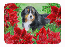 Load image into Gallery viewer, Bernese Mountain Dog Poinsettas Machine Washable Memory Foam Mat CK1294RUG