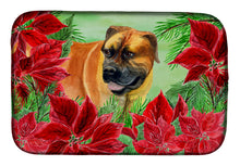 Load image into Gallery viewer, Boerboel Mastiff Poinsettas Dish Drying Mat – Absorbent, Artistic Kitchen Essentials CK1295DDM