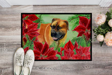 Load image into Gallery viewer, Boerboel Mastiff Poinsettas Doormat - 24x36 Decorative Floor Mat – Indoor/Outdoor Rug with Artistic Flair CK1295JMAT