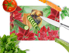 Load image into Gallery viewer, Boerboel Mastiff Poinsettas Glass Cutting Boards – Durable, Decorative Kitchen Art Large CK1295LCB