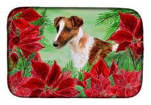 Load image into Gallery viewer, Smooth Fox Terrier Poinsettas Dish Drying Mat – Absorbent, Artistic Kitchen Essentials CK1296DDM