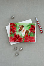 Load image into Gallery viewer, Smooth Fox Terrier Poinsettas Greeting Cards -  Blank Note Cards – 8-Pack of Artist-Designed Cards with Envelopes