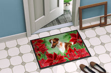 Load image into Gallery viewer, Smooth Fox Terrier Poinsettas Doormat - 24x36 Decorative Floor Mat – Indoor/Outdoor Rug with Artistic Flair CK1296JMAT