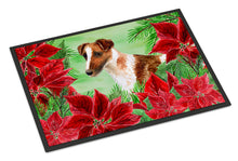 Load image into Gallery viewer, Smooth Fox Terrier Poinsettas Doormat - 24x36 Decorative Floor Mat – Indoor/Outdoor Rug with Artistic Flair CK1296JMAT