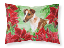 Load image into Gallery viewer, Smooth Fox Terrier Poinsettas  Standard Pillowcase – Artistic Decorative Front, White Back CK1296PILLOWCASE