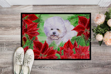Load image into Gallery viewer, Bichon Frise Poinsettas Doormat - 24x36 Decorative Floor Mat – Indoor/Outdoor Rug with Artistic Flair CK1297JMAT