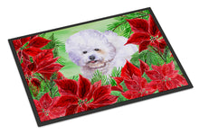 Load image into Gallery viewer, Bichon Frise Poinsettas Doormat - 24x36 Decorative Floor Mat – Indoor/Outdoor Rug with Artistic Flair CK1297JMAT