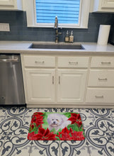 Load image into Gallery viewer, Bichon Frise Poinsettas Machine Washable Memory Foam Mat CK1297RUG